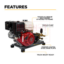 Load image into Gallery viewer, 3,200 PSI - 5.2 GPM Cold Water Gas Pressure Washer with Honda GX390 Engine and Triplex Comet Pump
